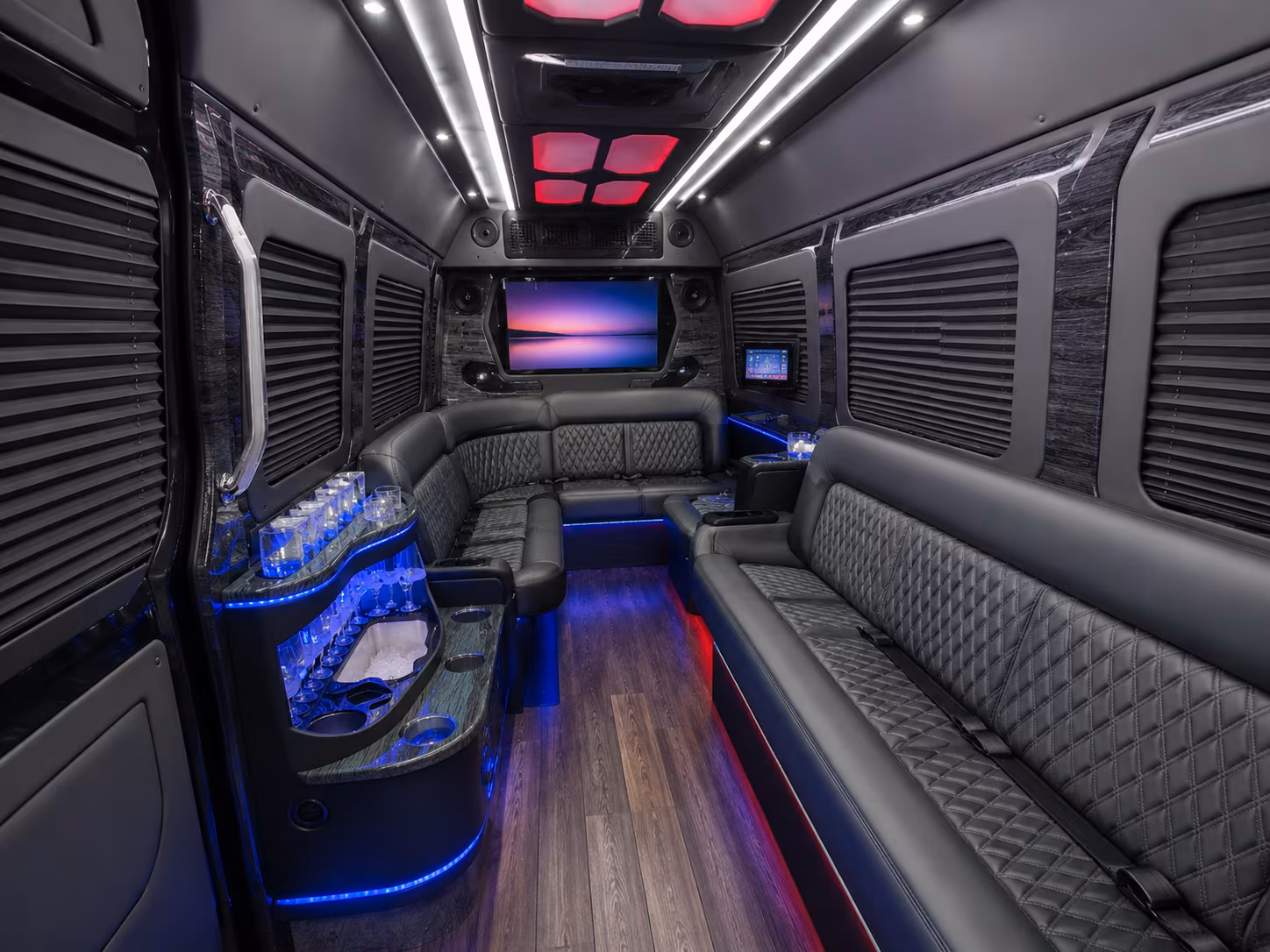 fall river 40 passenger party bus inside